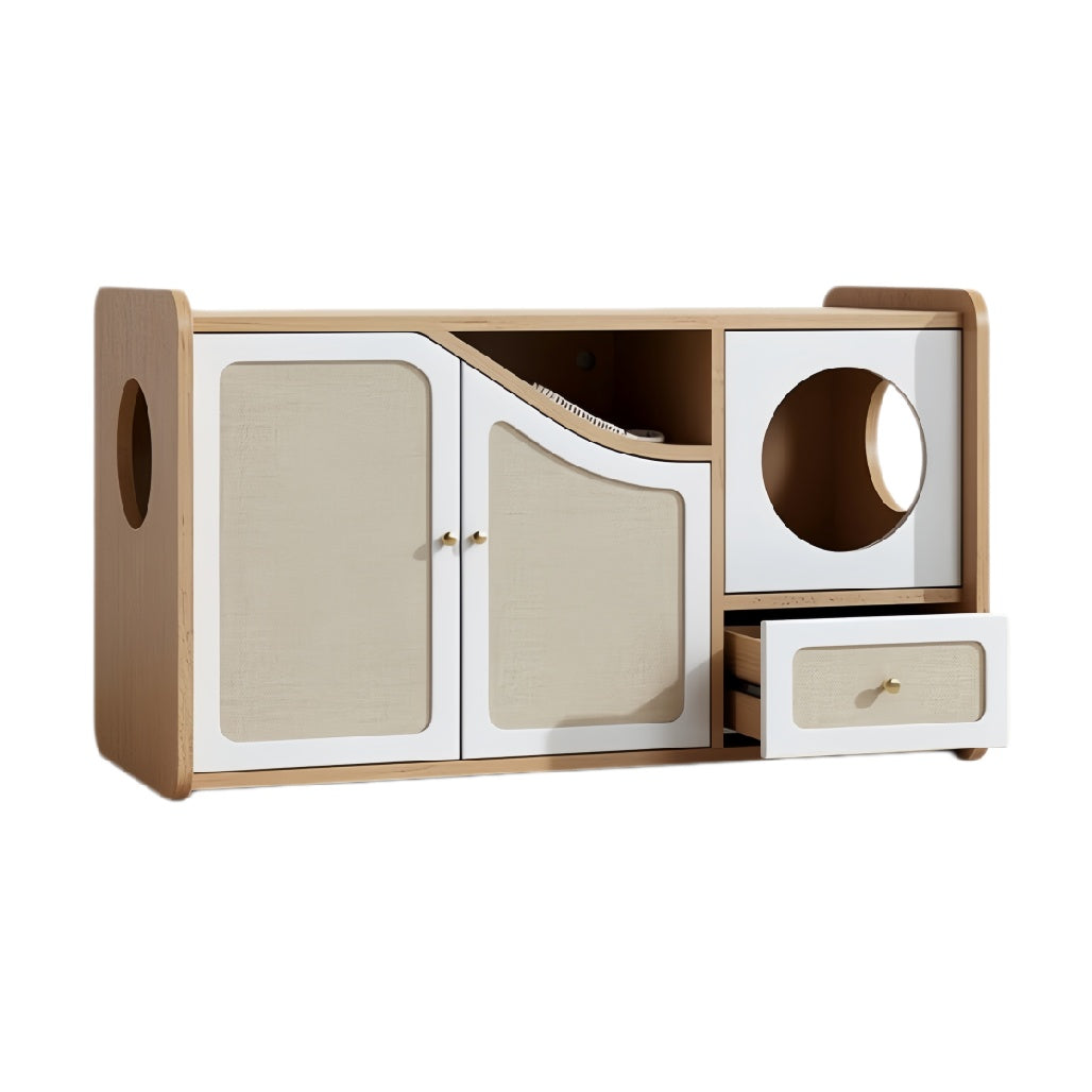 **Technische titel in het Nederlands: Moderne Kinderkast met Houten Afwerking en Lades**