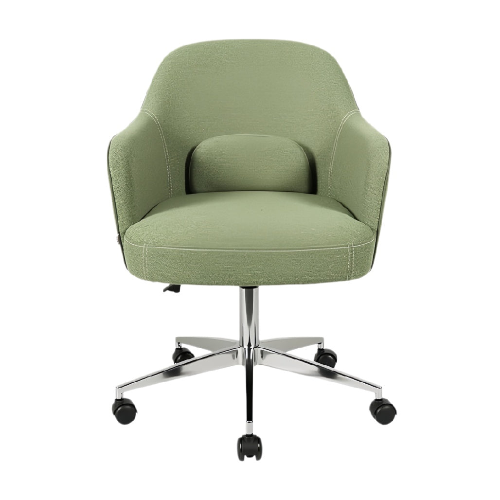 **Technische Titel in het Nederlands: Ergonomische bureaustoel met groene stof en draaimechanisme**