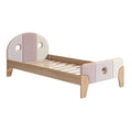 **Technische titel in het Nederlands: Moderne kinderbed met bamboe frame en kleurrijke panelen**