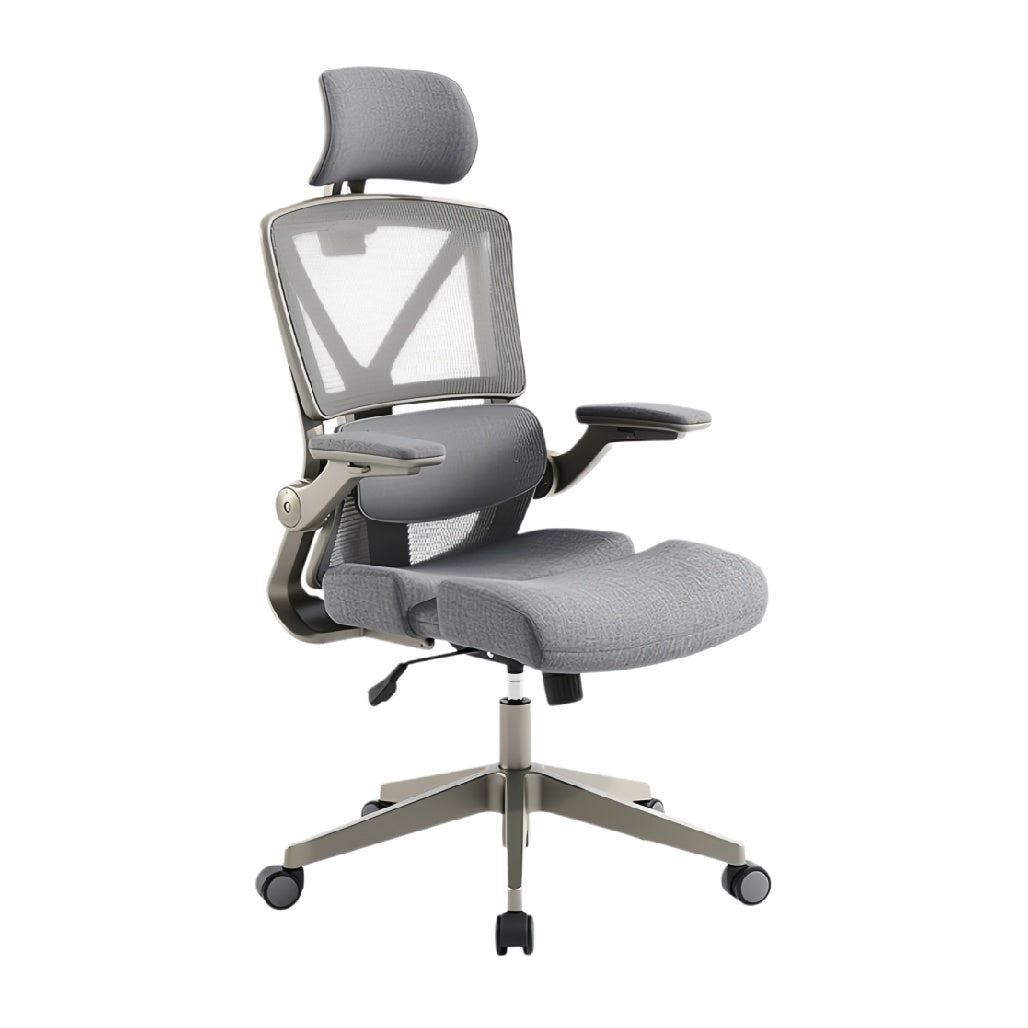 **Ergonomische bureaustoel met ademende netrug en verstelbare armleuningen**